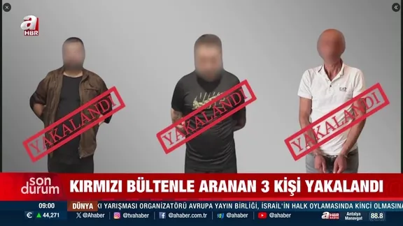 Kırmızı bültenle aranan 3 kişi yakalandı