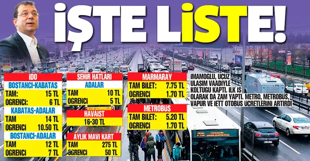 CHP'li İBB'den İstanbul’a zam yağıyor