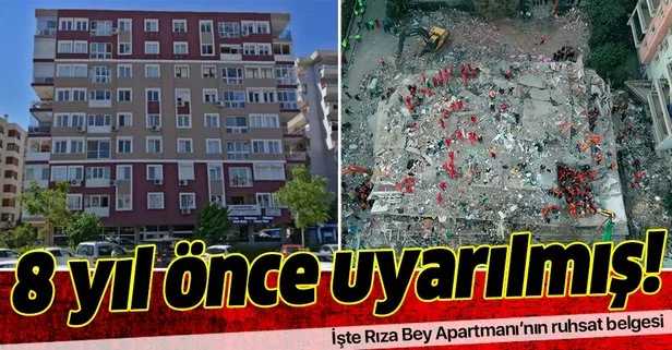 Rıza Bey Apartmanı’nın ruhsatı 27 sene önce verilmiş, Bayraklı Belediyesi uyarılmasına rağmen 8 yıl boyunca hiçbir önlem almamış!