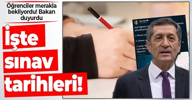 SON DAKİKA: Bakan açıkladı: Açık Öğretim Okulları sınavları çevrim içi ortamda gerçekleşecek! Tarihler belli oldu