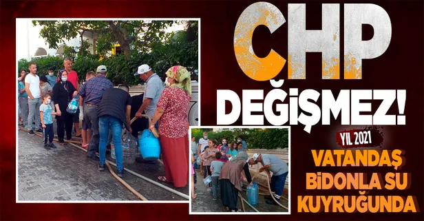 İşte CHP Belediyeciliği! Tekirdağ Çorlu'da vatandaş su kuyruğuna girdi