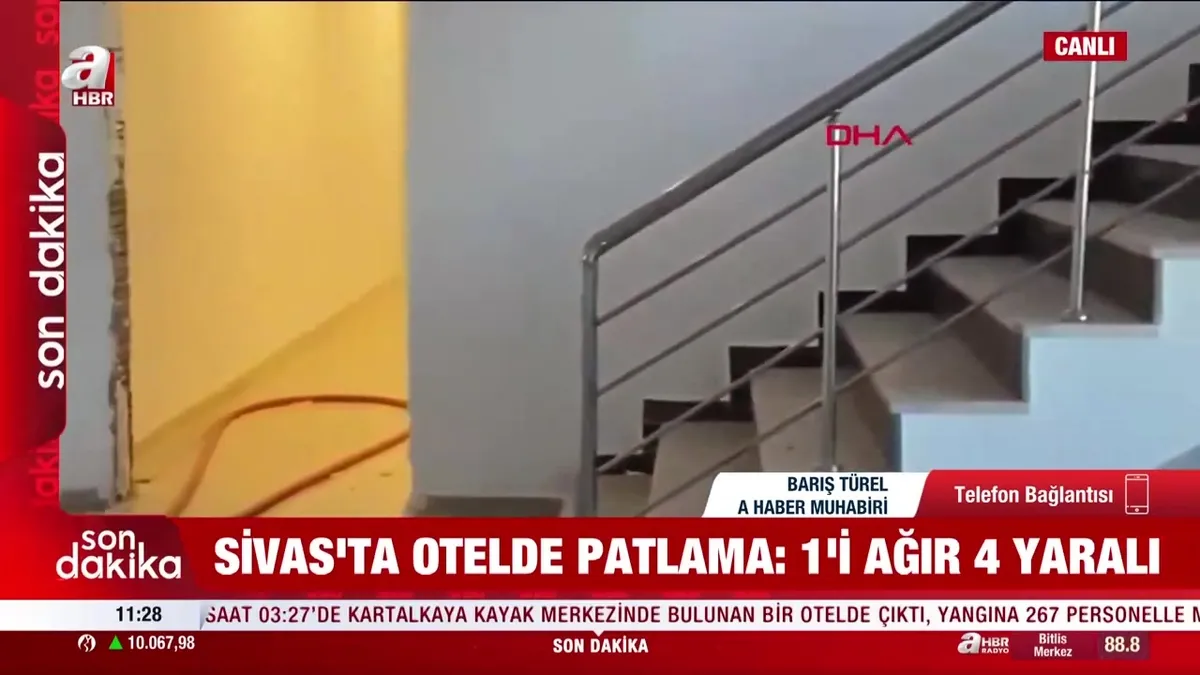 Sivas’ta otelde doğalgaz patlaması