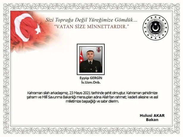 SON DAKİKA: MSB acı haberi duyurdu: 1 asker şehit oldu-1