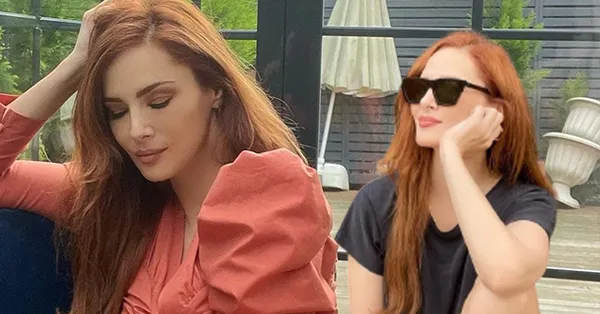 44’lük Mine Tugay sosyal medyayı podyuma çevirdi! Göğüs dekolteli elbiselerinin birini çıkarıp diğerini giydi! Herkes onu konuştu