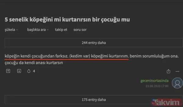 Ekşi Sözlük isimli lağım çukurunun kokuşmuş zihniyeti! 'Bir çocuğu mu kurtarırsınız yoksa bir köpeği mi?' sorusuna verilen cevaplar mide bulandırdı - 23