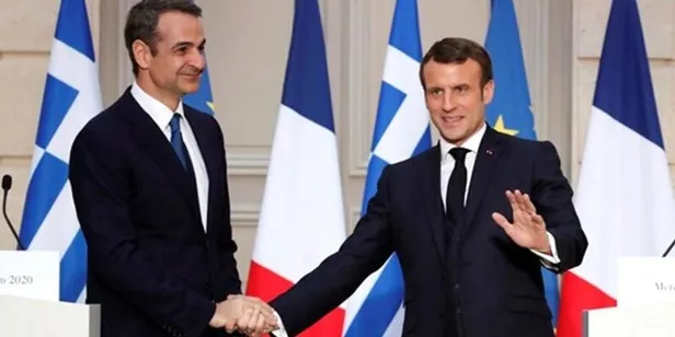 Yunanistan Başbakanı Miçotakis ile Fransa Cumhurbaşkanı Macron'dan Doğu Akdeniz görüşmesi-1