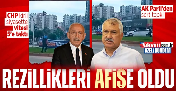 CHP'nin rezilliği 'afiş'e oldu! Adana'da Cumhur İttifakı'nın pankartlarını keserek indirdiler: AK Parti'den sert tepki