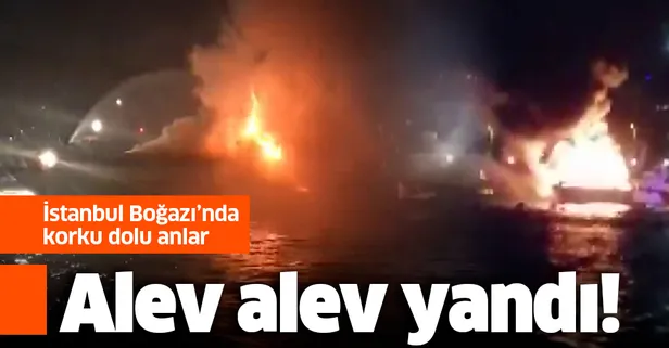 Son dakika: İstanbul Bebek’te lüks tekne alev alev yandı-1