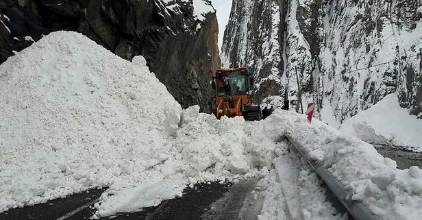 Hakkari Çukurca’da yola çığ düştü