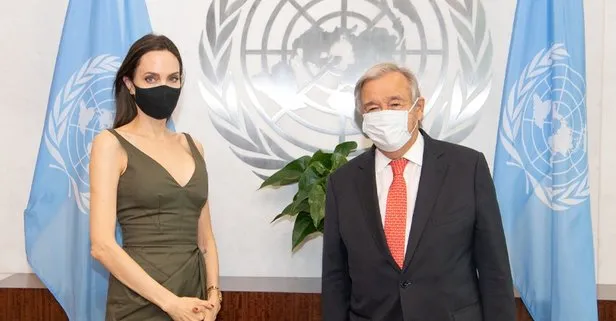 BM Genel Sekreteri Antonio Guterres, iyi niyet elçisi ünlü oyuncu Angelina Jolie ile görüştü