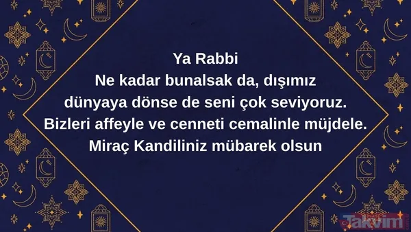 Miraç Kandili’nin bereketini yansıtan mesajlar | 15 Ocak 2026 Kandil gecesi için hadisli ve dualı sözler - 31