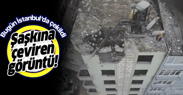 İstanbul’da deprem sonrası boşaltılan binada ilginç yıkım