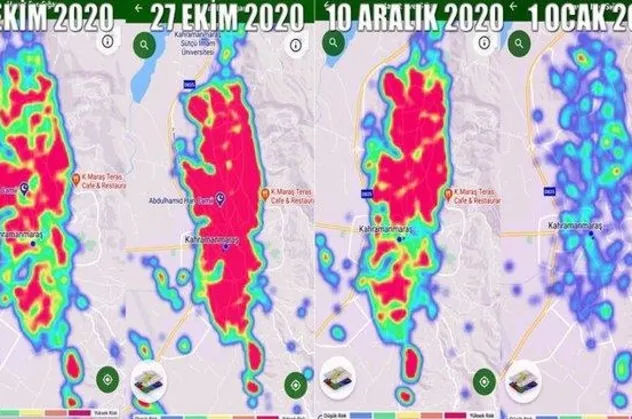 Kahramanmaraş'ta her 2 kişiden biri koronavirüs hastalığını geçirdi! Harita eski haline geri döndü