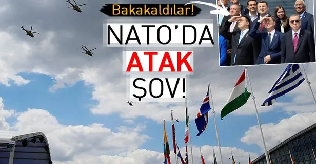 Türkiye’nin Atak helikopterleri NATO Zirvesi’nde gösteriye katıldı