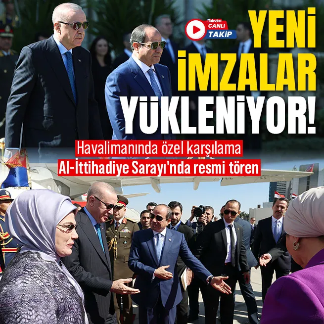 Başkan Erdoğan’ın Orta Doğu turunda ikinci durak Mısır: Havalimanında özel karşılama sarayda resmi tören
