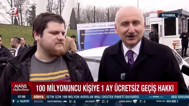 Avrasya Tüneli'nden 100 milyonuncu geçiş