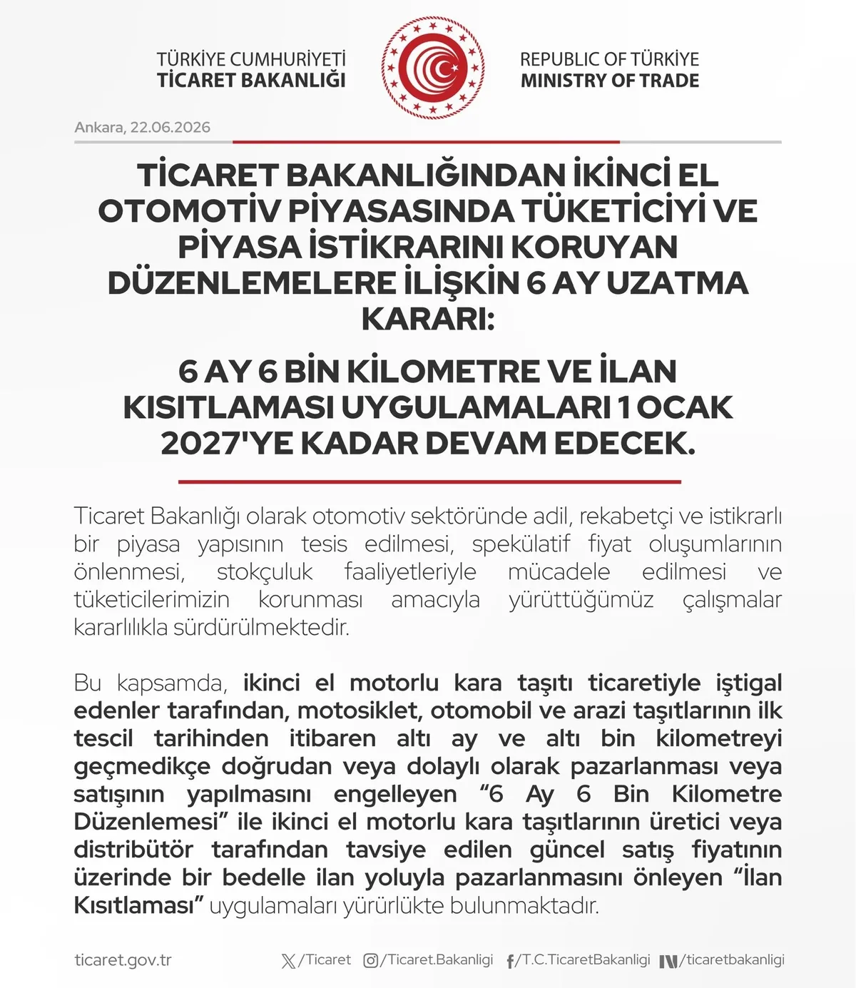 6 ay 6 bin kilometre uygulamasında yeni tarih: 1 Ocak 2027'ye kadar devam edecek-4