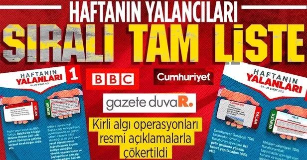 Haftanın tablosu açıklandı: BBC, CHP - HDP yandaşı çukur medya ve FETÖ’cülerin yalan terörü resmi açıklamalarla çökertildi