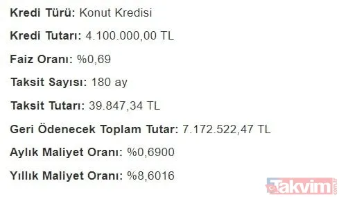 15 yılda... TOKİ Konut kredisi faiz indirimi 0,69 aylık taksit hesaplama! Halkbank, Ziraat, Vakıfbank 300, 400, 500, 1.000.000, 1.200.000, 1.500.000 TL geri ödeme tablosu! - 46
