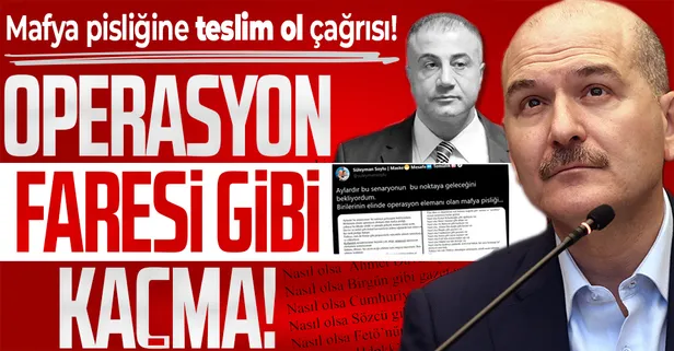 SON DAKİKA: İçişleri Bakanı Süleyman Soylu'dan firari Sedat Peker'e teslim ol çağrısı: Operasyon faresi gibi kaçma