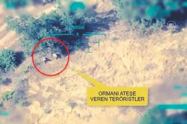İHA’lar PKK'lı teröristleri görüntüledi: İnsanlık düşmanları ormanları da yakıyor