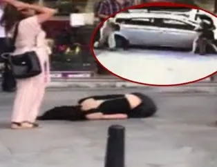 Sinir krizi geçiren kadın otomobilini paramparça etti!