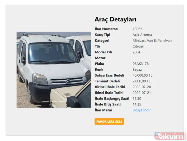 SGK'DAN 10 BİN TL'YE 2004 MODEL FİAT! 100 bin TL'ye Mercedes sahibi olun! SGK 2. el fiyatları şoke etti! Toyota, Fiat, Renault, Citroen... - 12