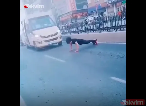 TikTok'ta paylaşmak için Sultangazi'de trafiği kesip yol ortasında şınav çeken Pakistan uyruklu Ali R. gözaltına alındı - 3