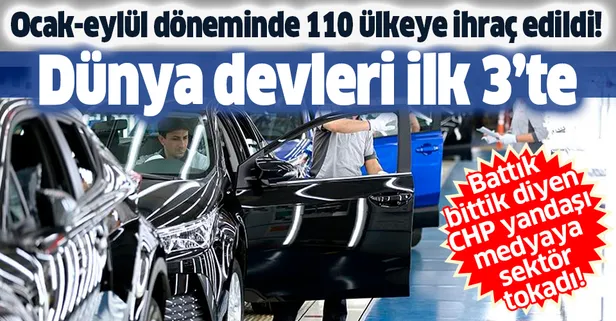 Son dakika: Türkiye'den ilk 3 çeyrekte 110 ülkeye 6 milyar 408 milyon 545 bin dolarlık binek otomobil ihracatı