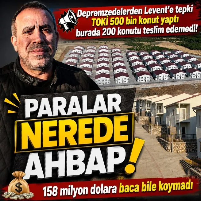 Depremzedelerden Levente tepki: TOKİ 500 bin konut yaptı burada 200 konutu teslim edemedi