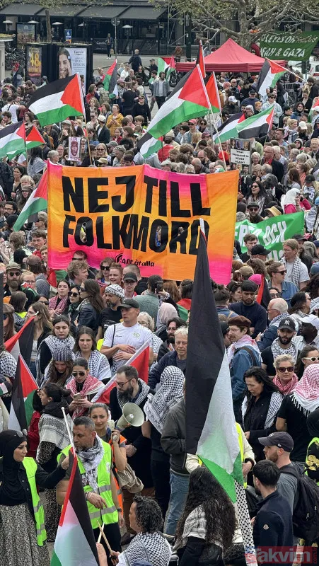 2024 Eurovision Şarkı Yarışması'nın finalinin başlamasına saatler kala on binlerce kişi soykırımcı İsrail'i protesto etti - 8