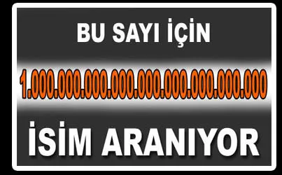 İşte 27 sıfırlı sayıya verilecek isim