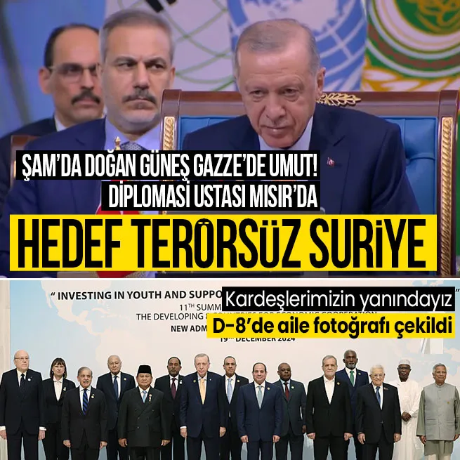 Başkan Erdoğandan Kahiredeki D-8 Zirvesinde önemli açıklamalar | Hedef terörsüz Suriye