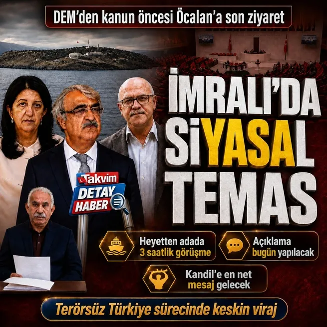 DEM Parti İmralı heyetinden Öcalana 16. ziyaret... Çerçeve yasa öncesi son temas: Bugün açıklama yapılacak