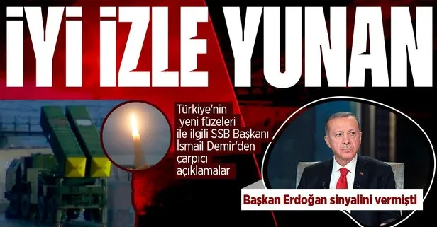 Başkan Erdoğan canlı yayında duyurmuştu! Türkiye’nin yeni füzeleri ile ilgili SSB Başkanı İsmail Demir’den çarpıcı açıklamalar