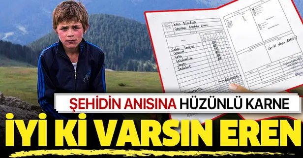 Trabzon Çarşıbaşı Anadolu Lisesi'nden Eren Bülbül anısına hüzünlü karne