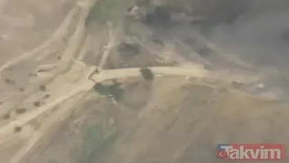 Sınır hattındaki Ermenistan mevzileri böyle vuruldu! Azerbaycan ordusu görüntüleri paylaştı