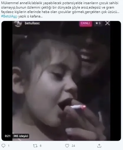 Betül Aşçı isimli kadına tepki yağıyor! 3 yaşındaki kuzenine Instagram canlı yayınında sigara içirmişti-4