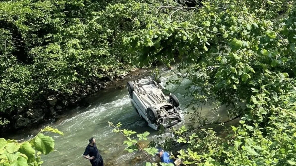 Trabzon'da sürücü hakimiyetini kaybetti | Araç dereye uçtu: 2 ölü, 1 yaralı