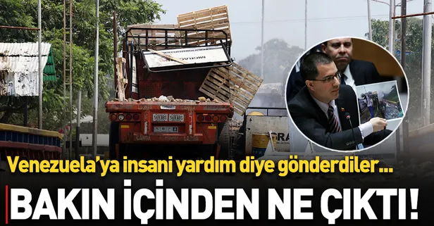 Venezuela'ya gelen 'insani yardım' kamyonundan bakın ne çıktı!