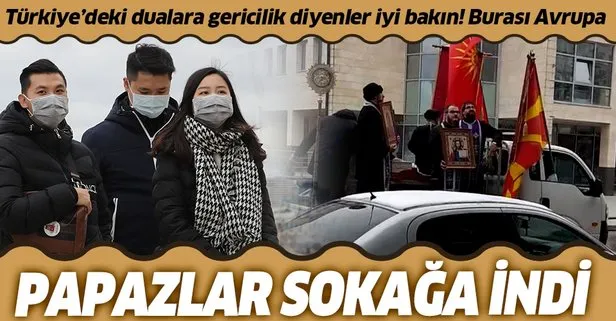 Avrupa’da papazlar Kovid-19’a karşı sokağa indi!