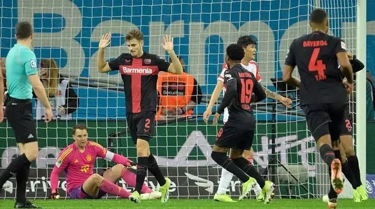 Bayer Leverkusen'in gol sevinci