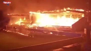 Finlandiya'da küme düşen takımının 3 küçük taraftarı stadyumu ateşe verdi