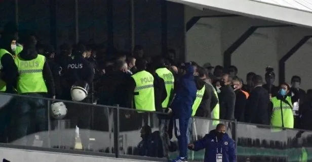 Denizlispor - Fenerbahçe maçında protokol tribünü karıştı! Yöneticiler arasında tartışma...