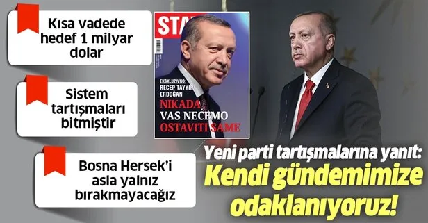 Son dakika: Başkan Erdoğan’dan Stav Dergisi’ne verdiği mülakatta yeni parti tartışmalarına yanıt