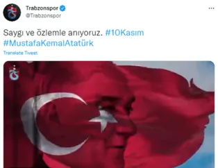 Kulüplerden 10 Kasım paylaşımları