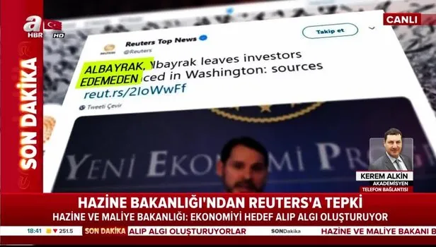 Son dakika... Hazine ve Maliye Bakanlığı'ndan Reuters'a tepki