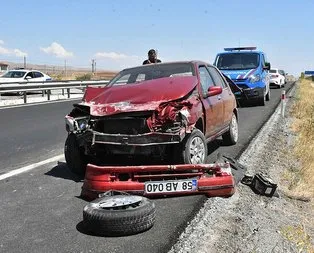 Sivas’ta korkunç kaza! Bariyerlere daldı