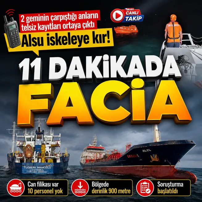 Silivri açıklarında iki ticari gemi çarpıştı! Tuğberk İmamoğlu 11 dakikada battı... İşte kayıp 10 kişinin isimleri ve telsiz kayıtları