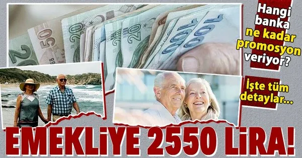 emekliye 2550 tl akbank halkbank denizbank garanti bbva ziraat vakifbank emeklilere ne kadar promosyon veriyor takvim